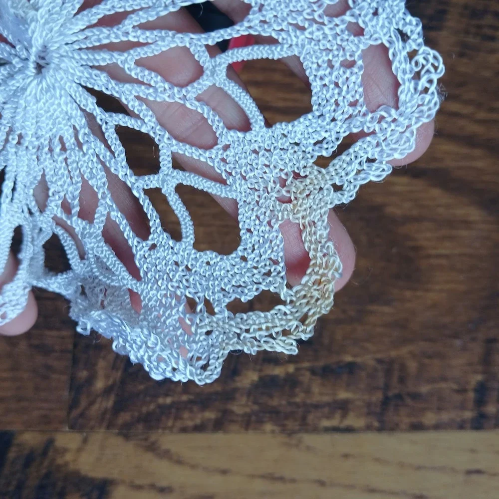 Lot 5 Vtg Crochet Lace Doilies Handmade Mixed Ivory/White Ephemera Crafts READ